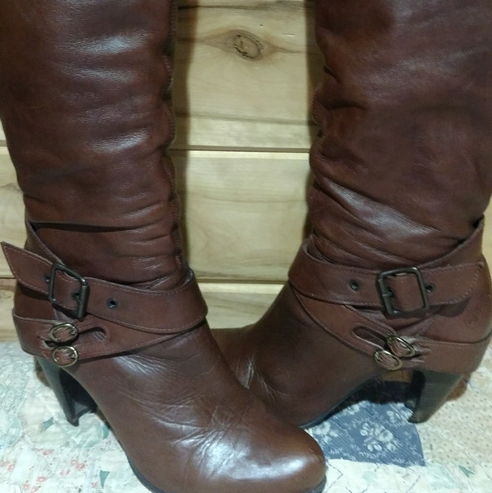 Leather Dark Chestnut "Bronx" Boots